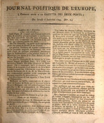 Journal politique de l'Europe (Gazette des Deux-Ponts) Donnerstag 3. Januar 1799