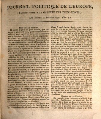 Journal politique de l'Europe (Gazette des Deux-Ponts) Samstag 5. Januar 1799