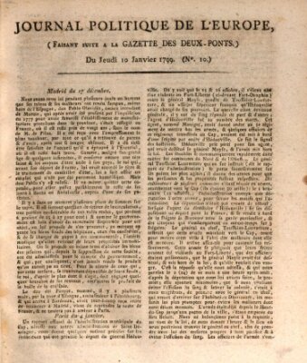 Journal politique de l'Europe (Gazette des Deux-Ponts) Donnerstag 10. Januar 1799