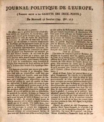 Journal politique de l'Europe (Gazette des Deux-Ponts) Mittwoch 23. Januar 1799