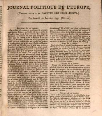 Journal politique de l'Europe (Gazette des Deux-Ponts) Samstag 26. Januar 1799