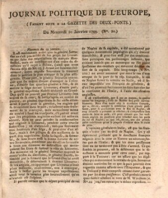 Journal politique de l'Europe (Gazette des Deux-Ponts) Mittwoch 30. Januar 1799