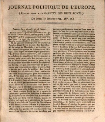 Journal politique de l'Europe (Gazette des Deux-Ponts) Donnerstag 31. Januar 1799