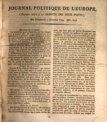 Journal politique de l'Europe (Gazette des Deux-Ponts) Freitag 1. Februar 1799