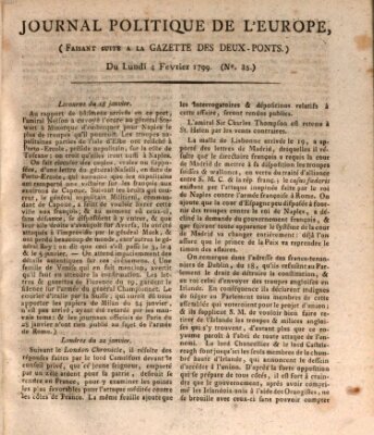 Journal politique de l'Europe (Gazette des Deux-Ponts) Montag 4. Februar 1799