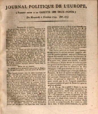 Journal politique de l'Europe (Gazette des Deux-Ponts) Mittwoch 6. Februar 1799