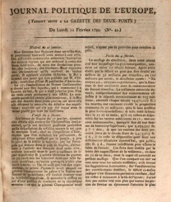 Journal politique de l'Europe (Gazette des Deux-Ponts) Montag 11. Februar 1799