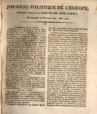 Journal politique de l'Europe (Gazette des Deux-Ponts) Samstag 16. Februar 1799