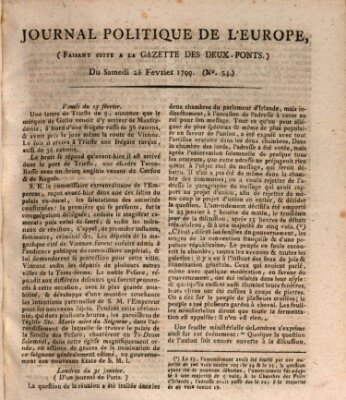 Journal politique de l'Europe (Gazette des Deux-Ponts) Samstag 23. Februar 1799