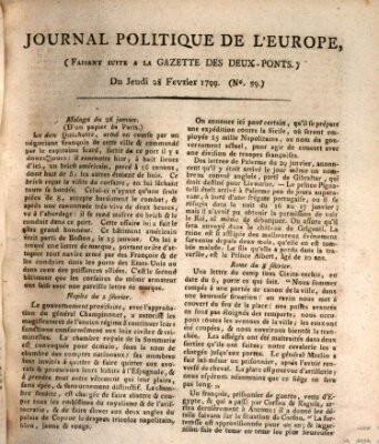 Journal politique de l'Europe (Gazette des Deux-Ponts) Donnerstag 28. Februar 1799