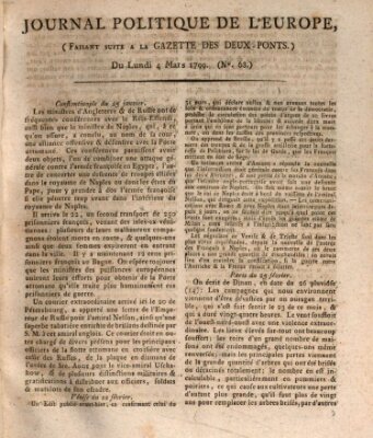 Journal politique de l'Europe (Gazette des Deux-Ponts) Montag 4. März 1799