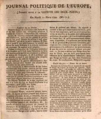 Journal politique de l'Europe (Gazette des Deux-Ponts) Dienstag 12. März 1799