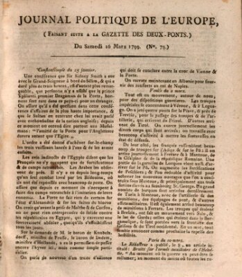 Journal politique de l'Europe (Gazette des Deux-Ponts) Samstag 16. März 1799