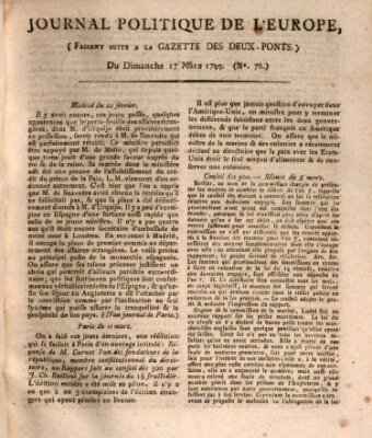 Journal politique de l'Europe (Gazette des Deux-Ponts) Sonntag 17. März 1799