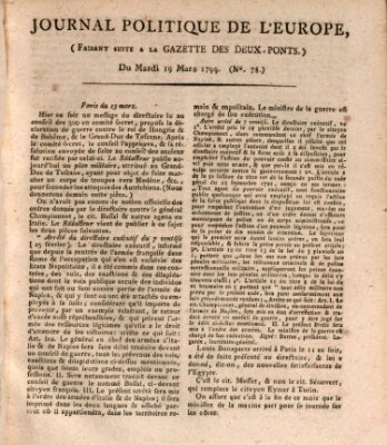 Journal politique de l'Europe (Gazette des Deux-Ponts) Dienstag 19. März 1799