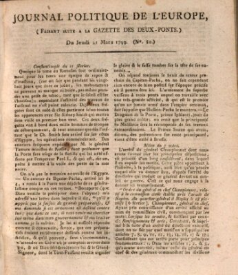 Journal politique de l'Europe (Gazette des Deux-Ponts) Donnerstag 21. März 1799