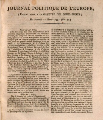 Journal politique de l'Europe (Gazette des Deux-Ponts) Samstag 23. März 1799