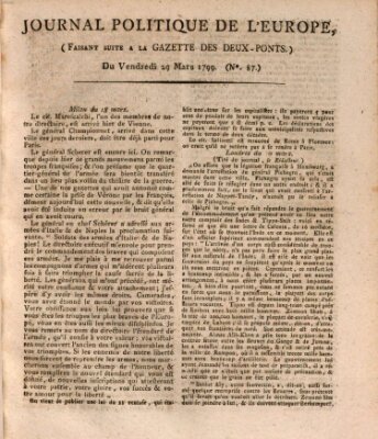 Journal politique de l'Europe (Gazette des Deux-Ponts) Freitag 29. März 1799