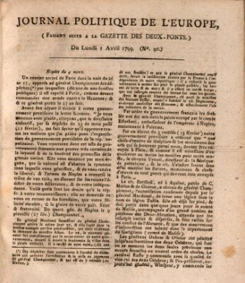 Journal politique de l'Europe (Gazette des Deux-Ponts) Montag 1. April 1799