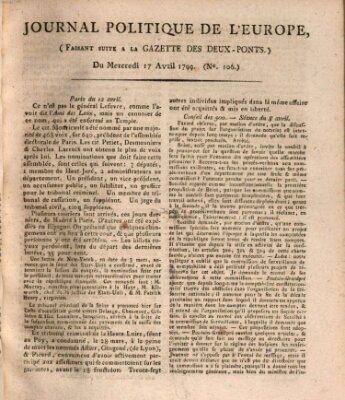 Journal politique de l'Europe (Gazette des Deux-Ponts) Mittwoch 17. April 1799