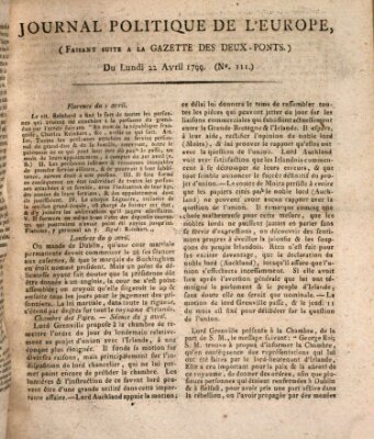 Journal politique de l'Europe (Gazette des Deux-Ponts) Montag 22. April 1799