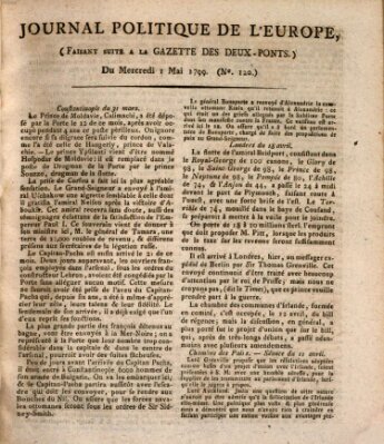 Journal politique de l'Europe (Gazette des Deux-Ponts) Mittwoch 1. Mai 1799