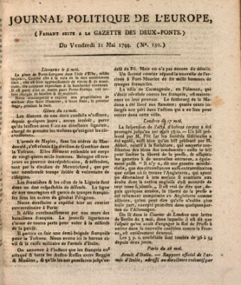 Journal politique de l'Europe (Gazette des Deux-Ponts) Freitag 31. Mai 1799