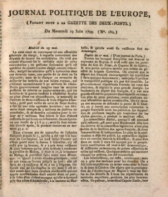 Journal politique de l'Europe (Gazette des Deux-Ponts) Mittwoch 19. Juni 1799