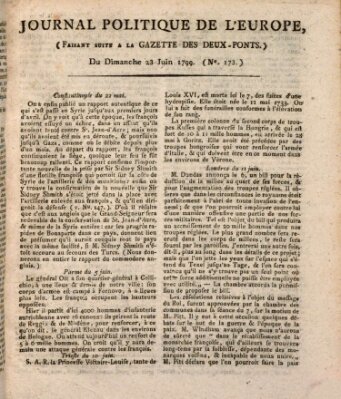 Journal politique de l'Europe (Gazette des Deux-Ponts) Sonntag 23. Juni 1799