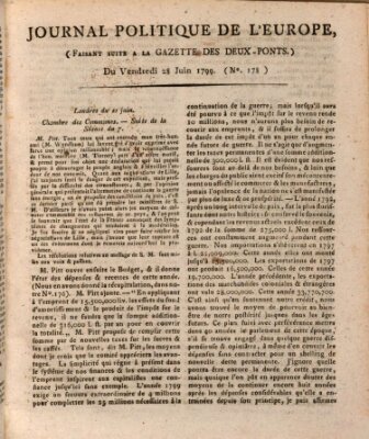 Journal politique de l'Europe (Gazette des Deux-Ponts) Freitag 28. Juni 1799