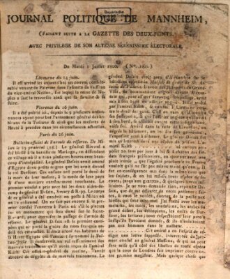 Journal politique de Mannheim (Gazette des Deux-Ponts) Dienstag 1. Juli 1800