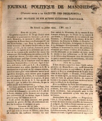 Journal politique de Mannheim (Gazette des Deux-Ponts) Samstag 19. Juli 1800