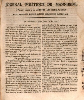 Journal politique de Mannheim (Gazette des Deux-Ponts) Sonntag 24. August 1800