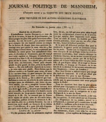 Journal politique de Mannheim (Gazette des Deux-Ponts) Sonntag 25. Januar 1801