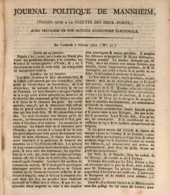 Journal politique de Mannheim (Gazette des Deux-Ponts) Freitag 6. Februar 1801