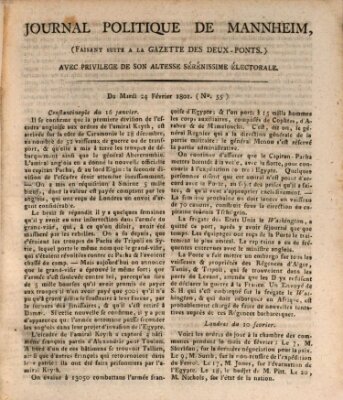 Journal politique de Mannheim (Gazette des Deux-Ponts) Dienstag 24. Februar 1801