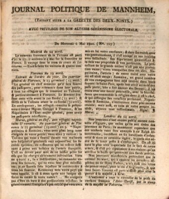 Journal politique de Mannheim (Gazette des Deux-Ponts) Mittwoch 6. Mai 1801