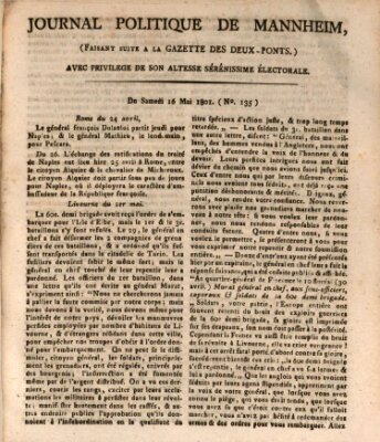 Journal politique de Mannheim (Gazette des Deux-Ponts) Samstag 16. Mai 1801