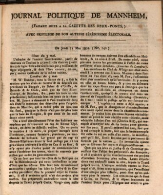 Journal politique de Mannheim (Gazette des Deux-Ponts) Donnerstag 21. Mai 1801