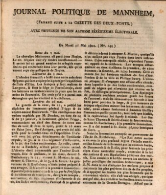 Journal politique de Mannheim (Gazette des Deux-Ponts) Dienstag 26. Mai 1801