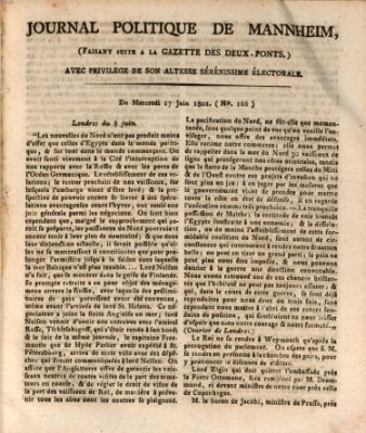 Journal politique de Mannheim (Gazette des Deux-Ponts) Mittwoch 17. Juni 1801