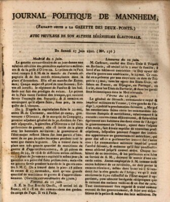 Journal politique de Mannheim (Gazette des Deux-Ponts) Samstag 27. Juni 1801