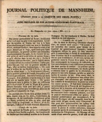 Journal politique de Mannheim (Gazette des Deux-Ponts) Sonntag 28. Juni 1801