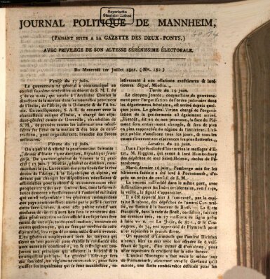 Journal politique de Mannheim (Gazette des Deux-Ponts) Mittwoch 1. Juli 1801