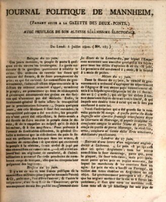 Journal politique de Mannheim (Gazette des Deux-Ponts) Montag 6. Juli 1801