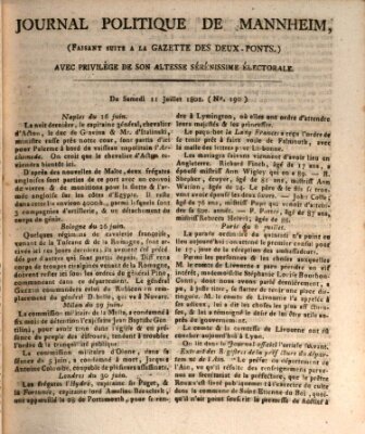 Journal politique de Mannheim (Gazette des Deux-Ponts) Samstag 11. Juli 1801