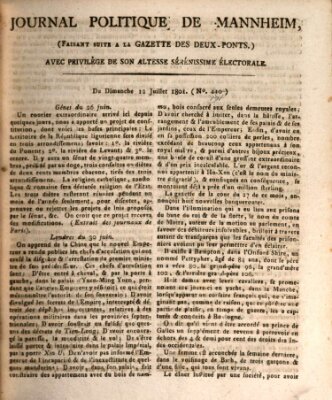 Journal politique de Mannheim (Gazette des Deux-Ponts) Sonntag 12. Juli 1801