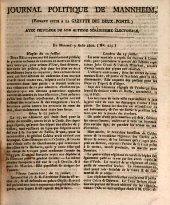 Journal politique de Mannheim (Gazette des Deux-Ponts) Mittwoch 5. August 1801