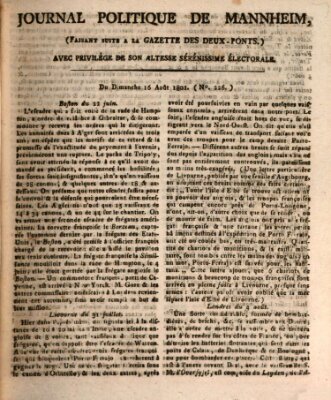 Journal politique de Mannheim (Gazette des Deux-Ponts) Sonntag 16. August 1801