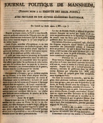 Journal politique de Mannheim (Gazette des Deux-Ponts) Montag 24. August 1801